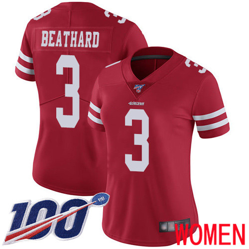 San Francisco 49ers Limited Red Women C. J. Beathard Home NFL Jersey #3 100th Season Vapor Untouchable->san francisco 49ers->NFL Jersey